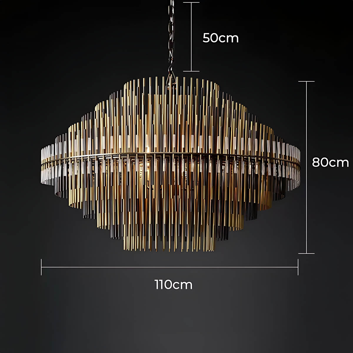 Kestrel Frame Glass Linear Chandelier — gallery image 13