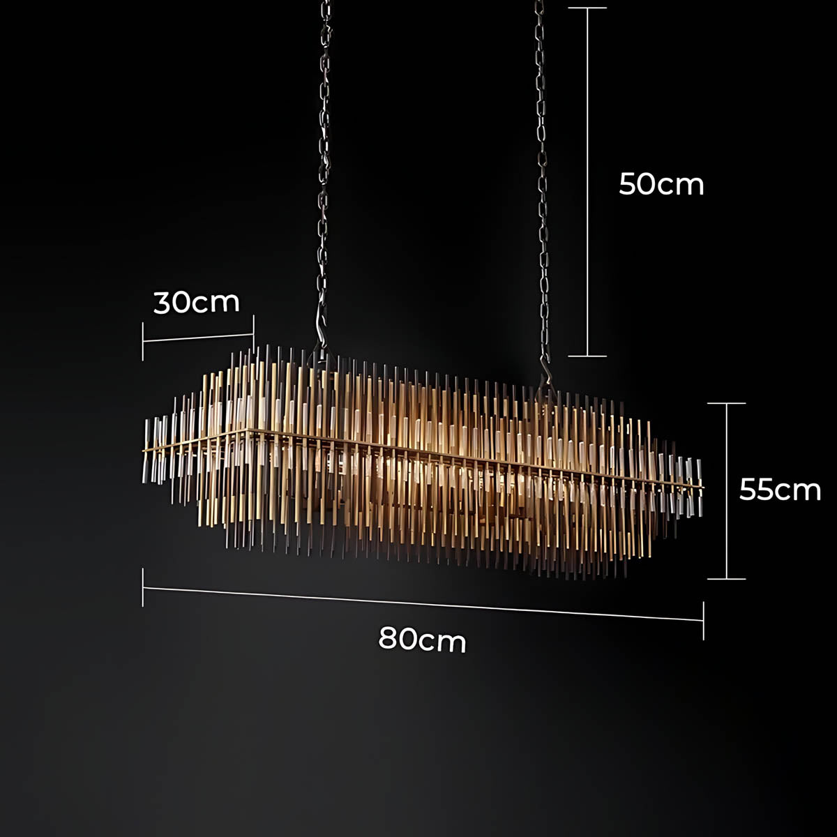 Kestrel Frame Glass Linear Chandelier — gallery image 15