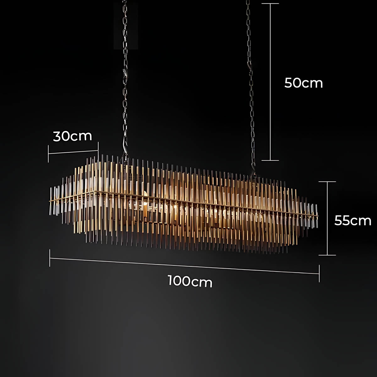 Kestrel Frame Glass Linear Chandelier — gallery image 16