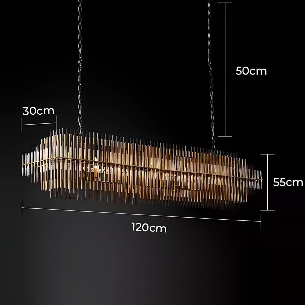 Kestrel Frame Glass Linear Chandelier — gallery image 17