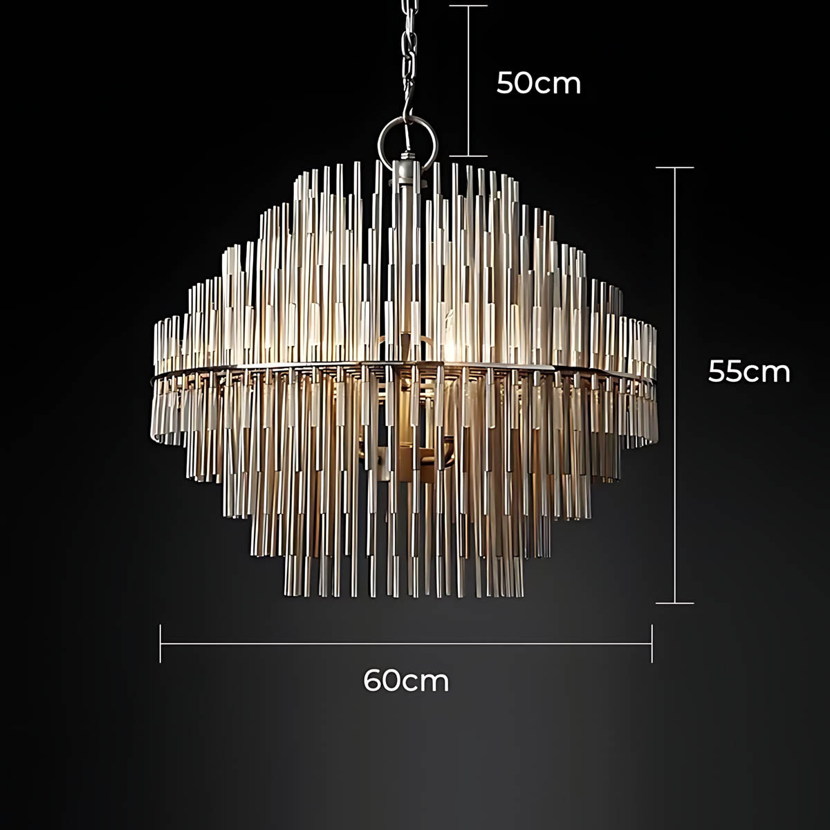 Kestrel Frame Glass Linear Chandelier — gallery image 19