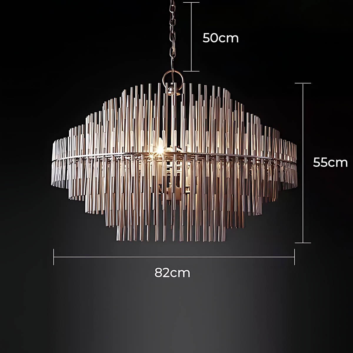 Kestrel Frame Glass Linear Chandelier — gallery image 20