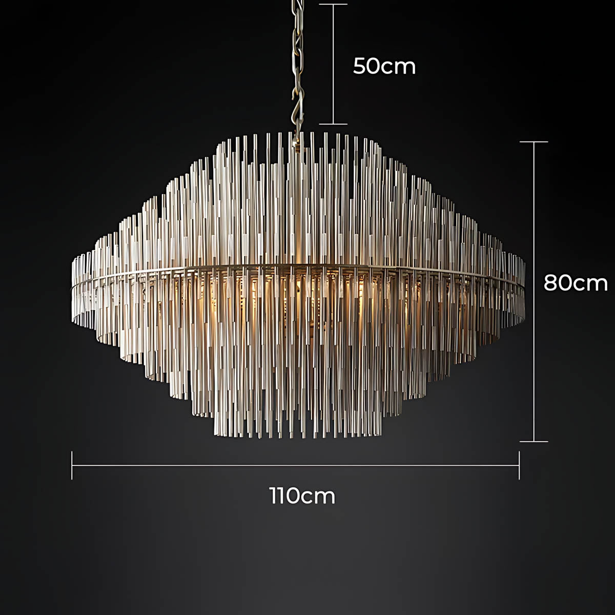 Kestrel Frame Glass Linear Chandelier — gallery image 21