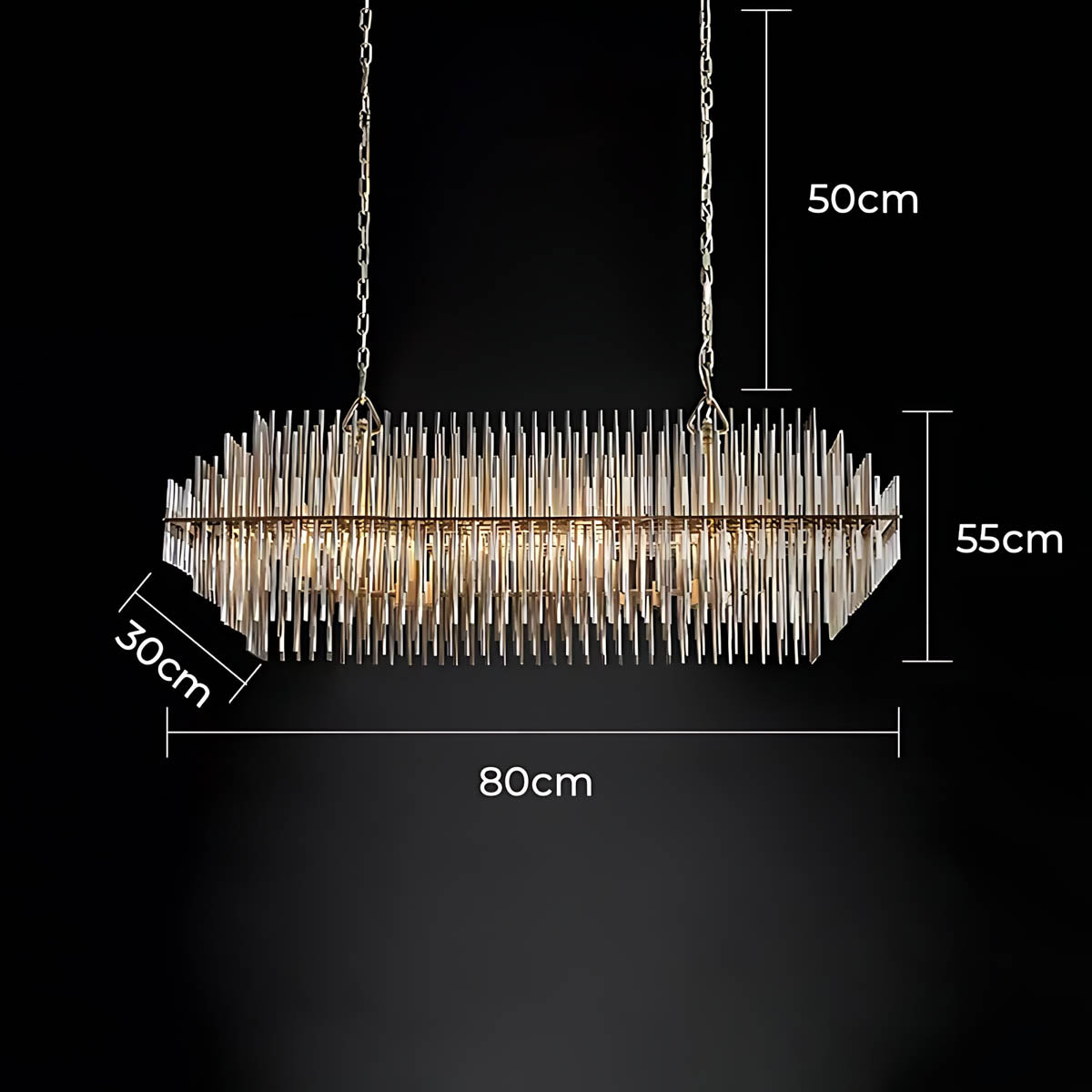 Kestrel Frame Glass Linear Chandelier — gallery image 22