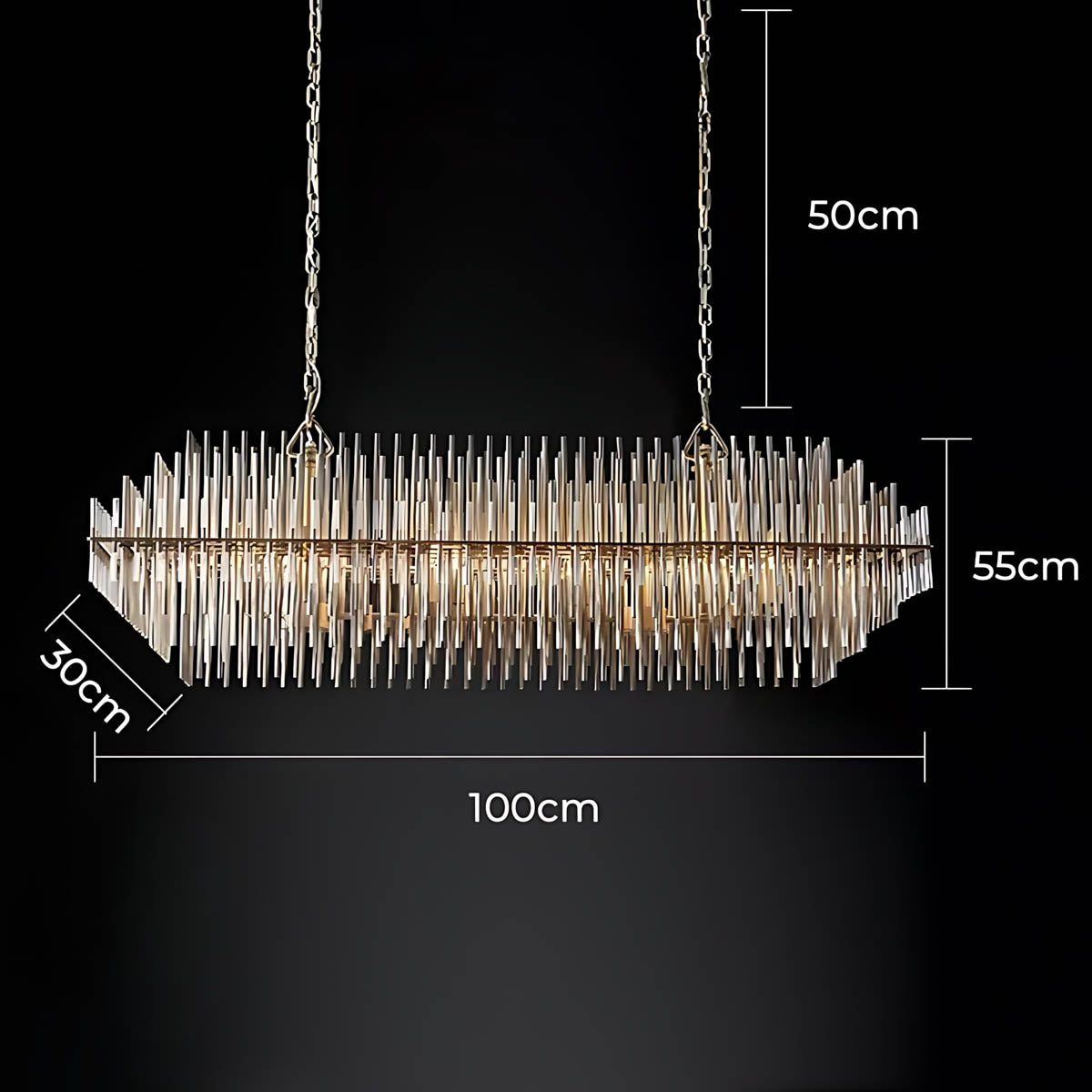 Kestrel Frame Glass Linear Chandelier — gallery image 23