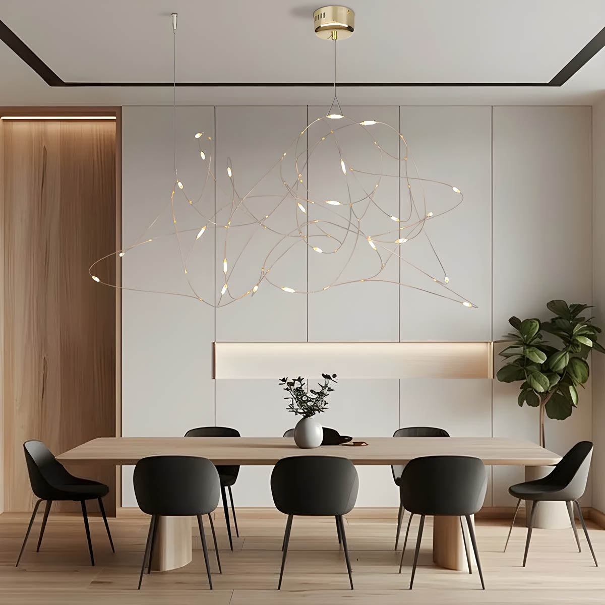 Hollis Frame Stainless Steel Chandelier — gallery image 2
