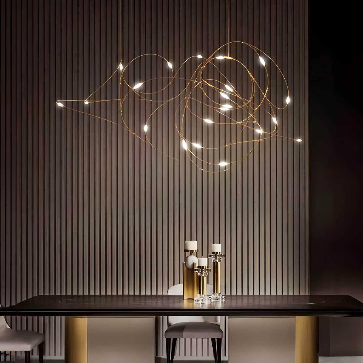 Hollis Frame Stainless Steel Chandelier — gallery image 6