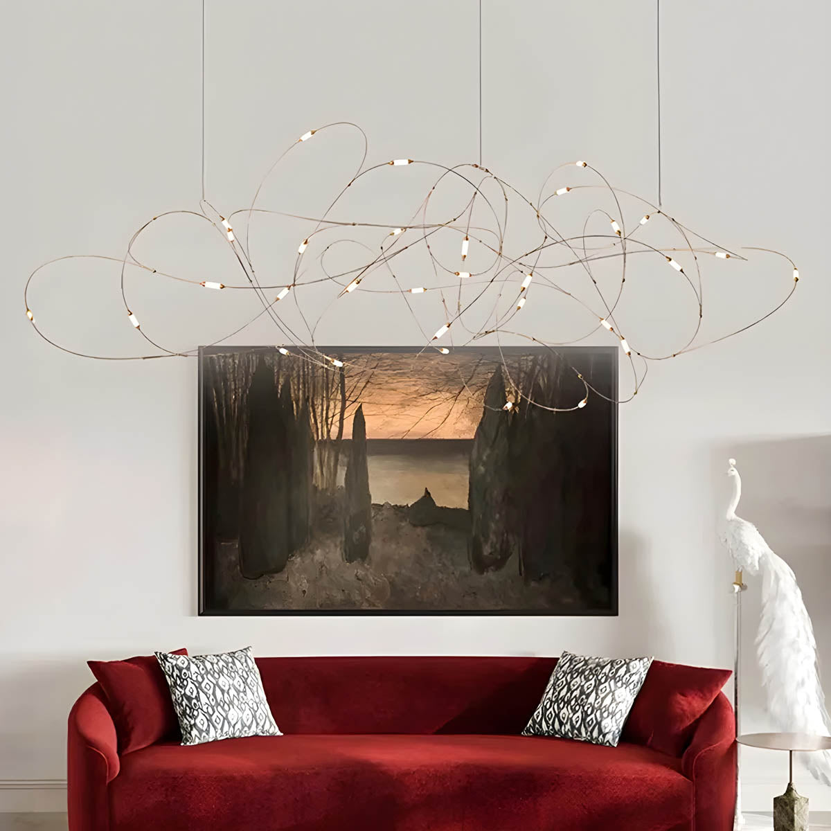 Hollis Frame Stainless Steel Chandelier — gallery image 8