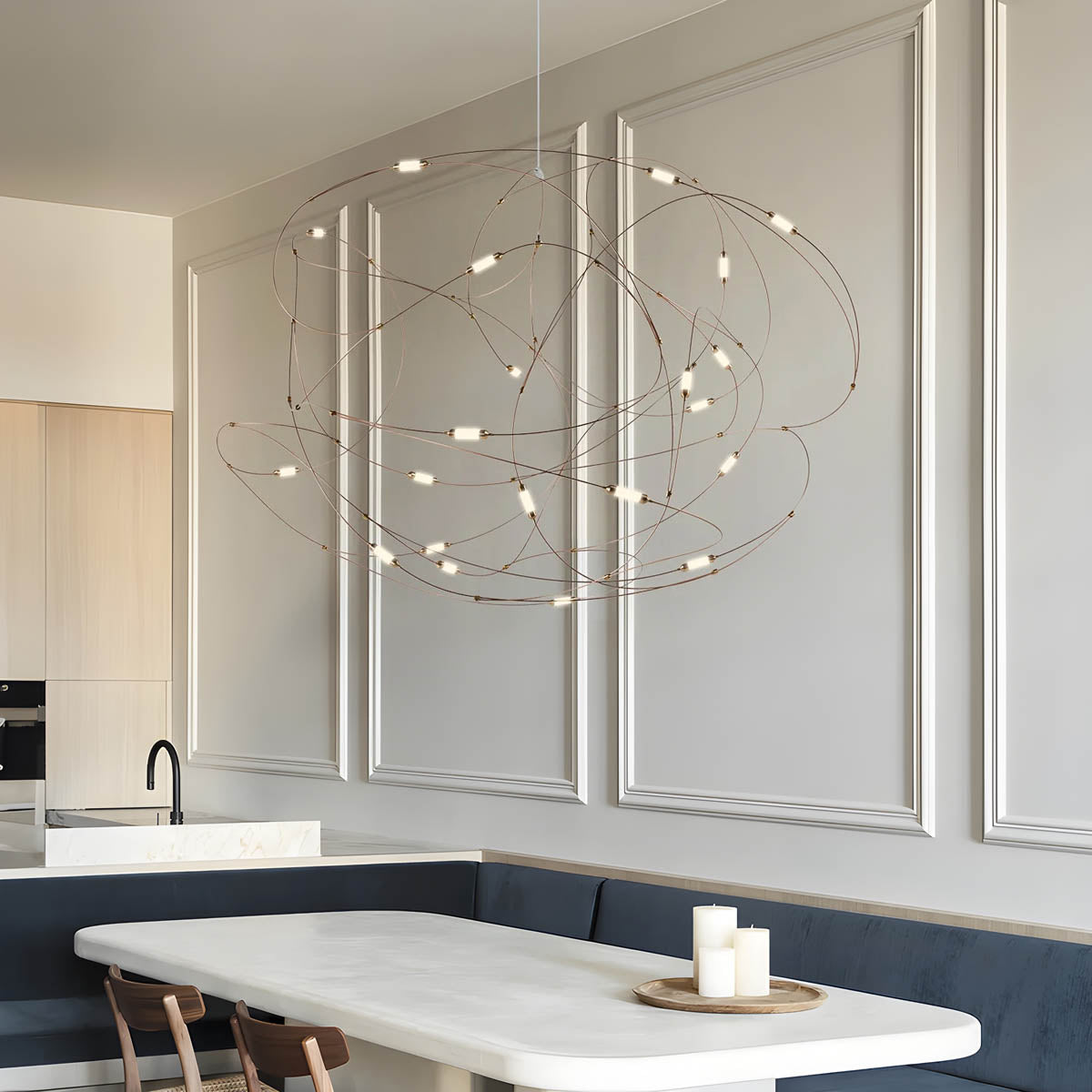 Hollis Frame Stainless Steel Chandelier — gallery image 11