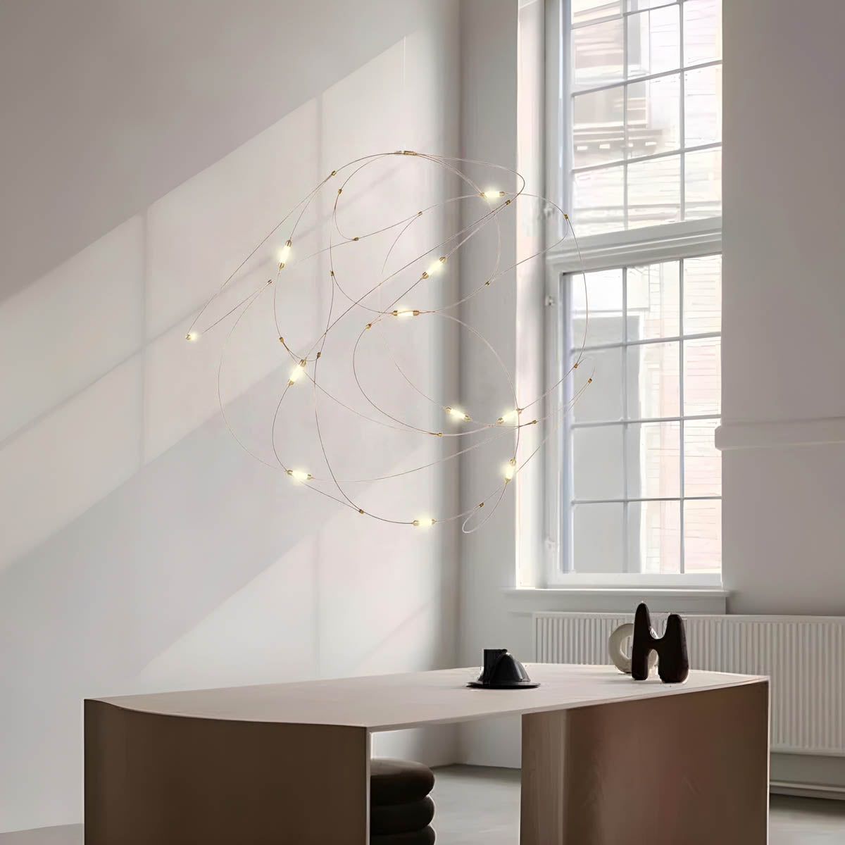 Hollis Frame Stainless Steel Chandelier — gallery image 12