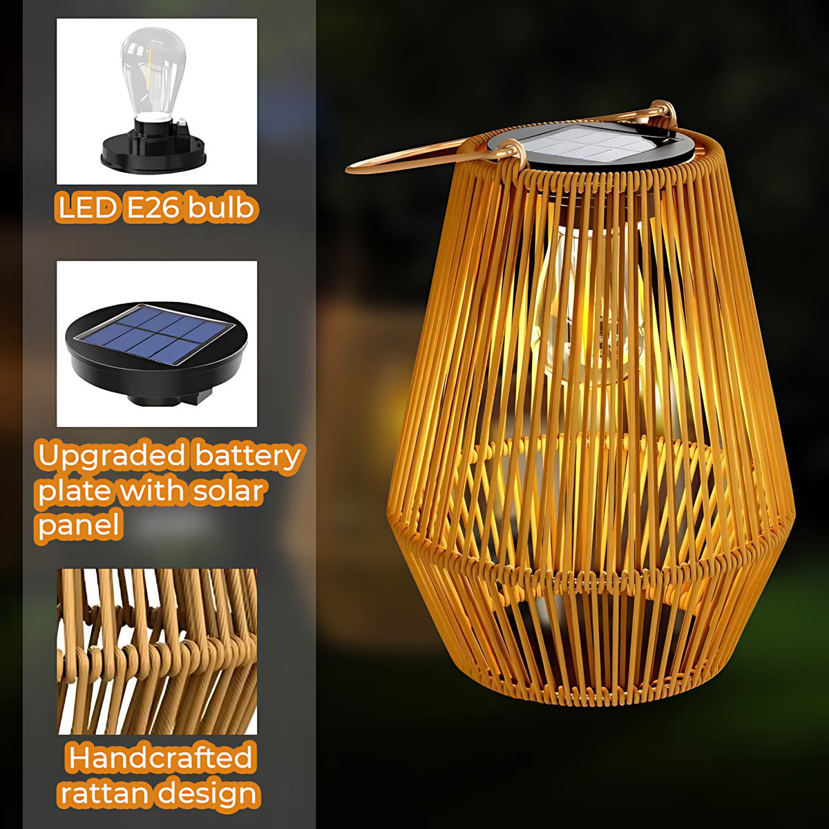 
Luminária de Mesa Marlow com Lanterna de Rattan — foto 11