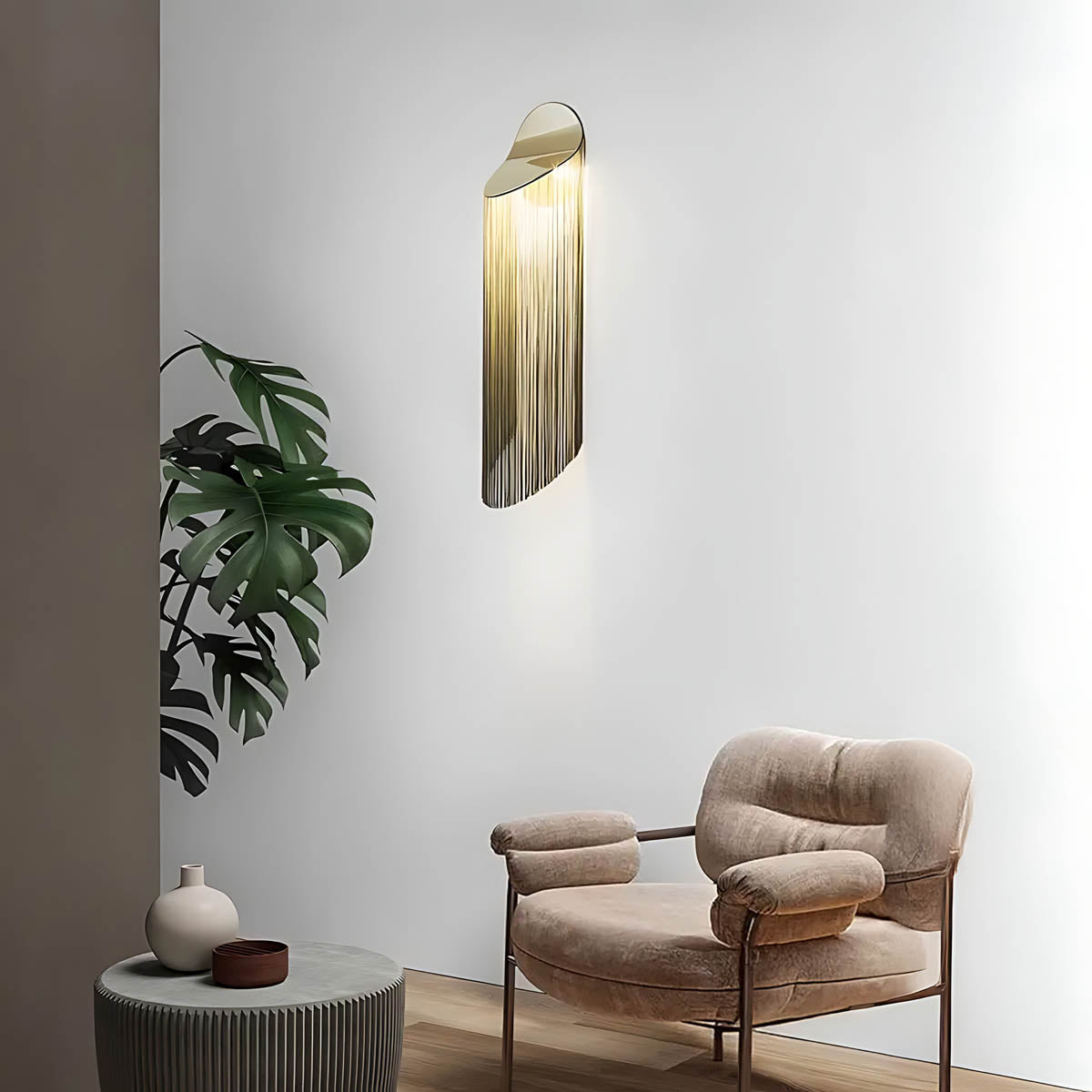 Birch Frame Metal Wall Sconce — gallery image 2