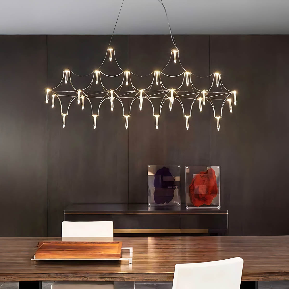 Clover Frame Crystal Linear Chandelier — gallery image 4