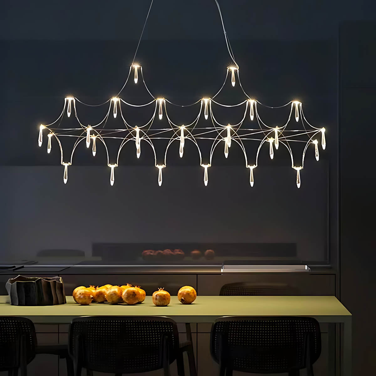 Clover Frame Crystal Linear Chandelier — gallery image 6