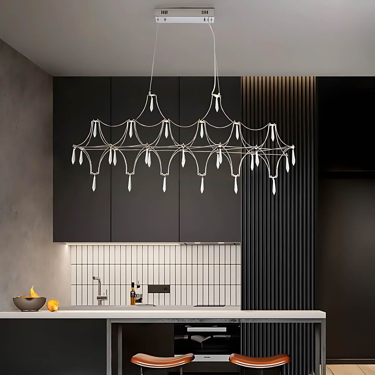 Clover Frame Crystal Linear Chandelier — gallery image 10