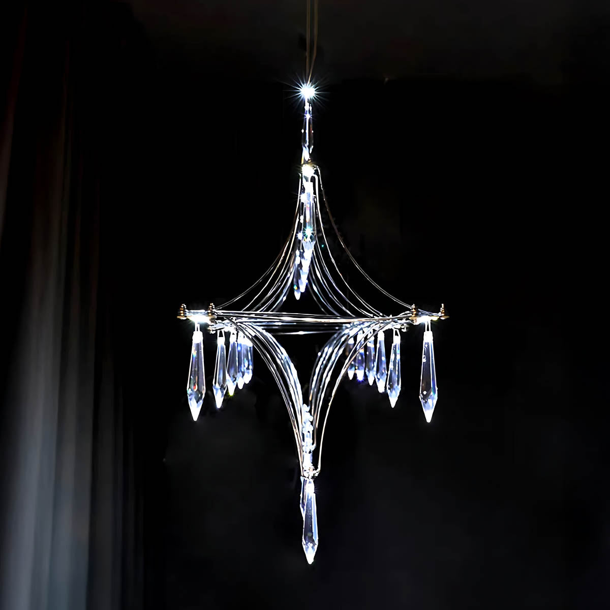 Clover Frame Crystal Linear Chandelier — gallery image 12