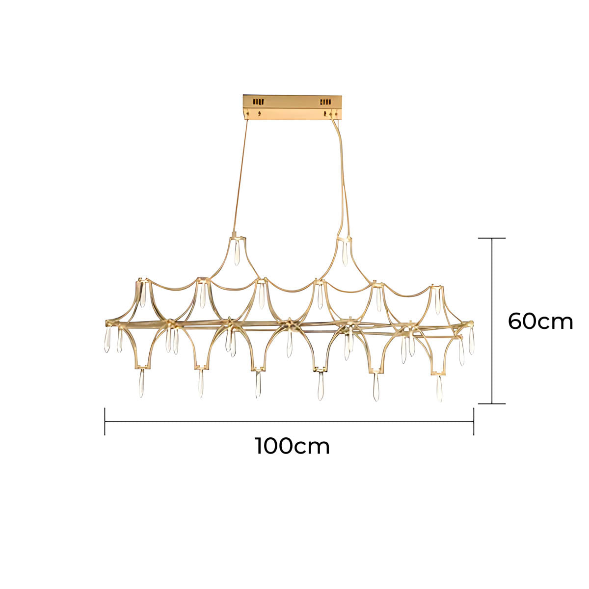 Clover Frame Crystal Linear Chandelier — gallery image 20