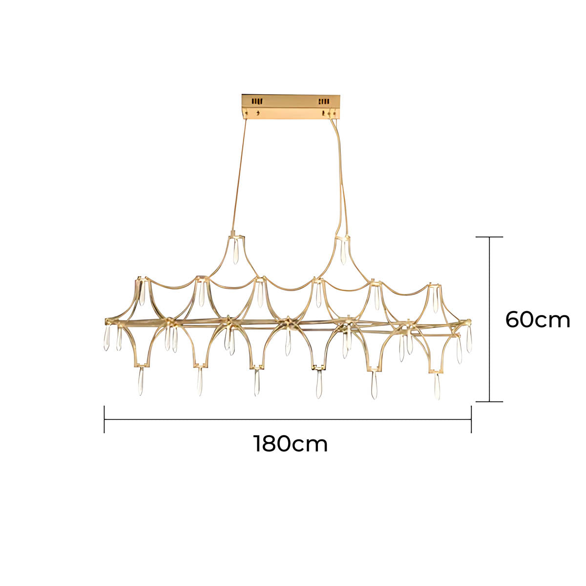 Clover Frame Crystal Linear Chandelier — gallery image 23