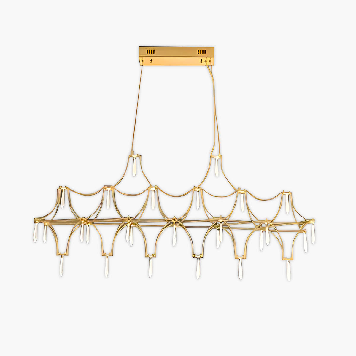 Clover Frame Crystal Linear Chandelier — gallery image 1