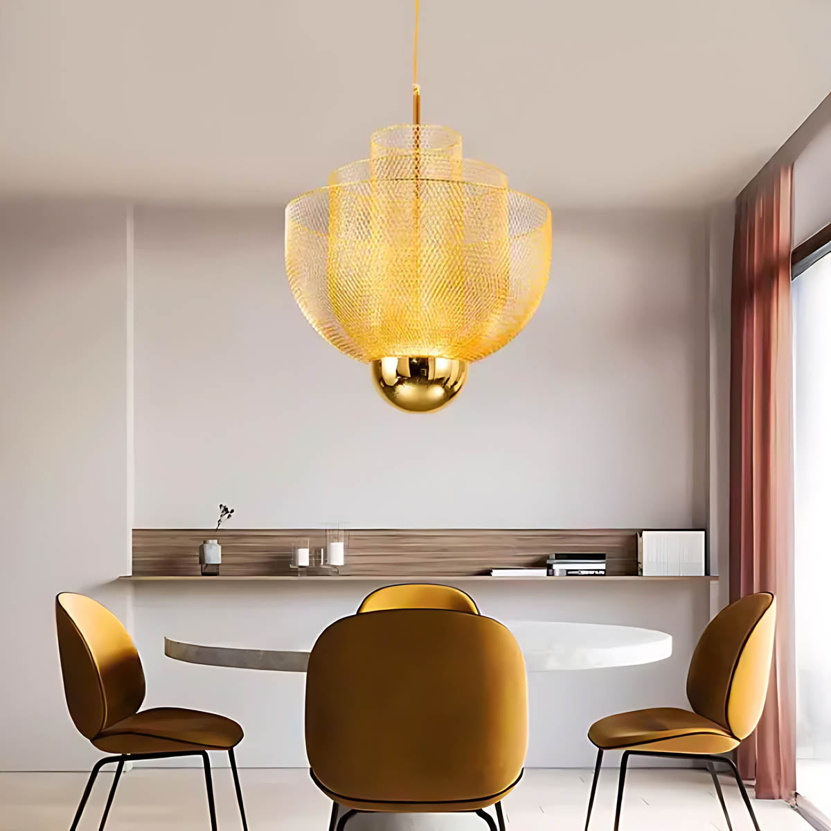 Thistle Frame Stainless Steel Globe Chandelier — gallery image 10