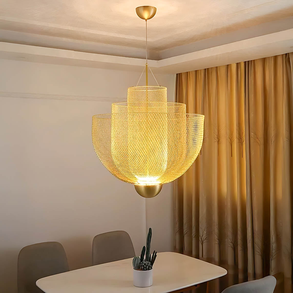 Thistle Frame Stainless Steel Globe Chandelier — gallery image 12