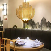Thistle Frame Stainless Steel Globe Chandelier — gallery image 8