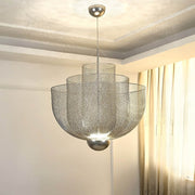 Thistle Frame Stainless Steel Globe Chandelier — gallery image 13
