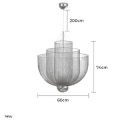 Thistle Frame Stainless Steel Globe Chandelier — gallery image 19