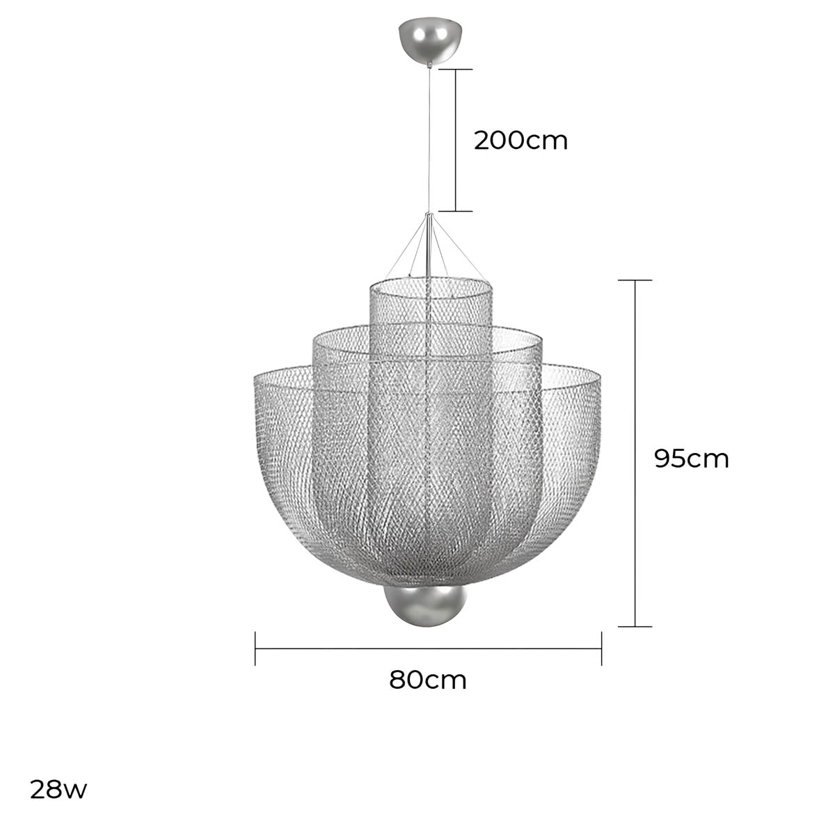 Thistle Frame Stainless Steel Globe Chandelier — gallery image 20