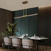 Haddon Frame Wood Linear Pendant Light — gallery image 7