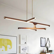 Haddon Frame Wood Linear Pendant Light — gallery image 3