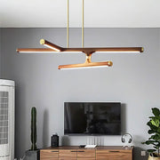 Haddon Frame Wood Linear Pendant Light — gallery image 8