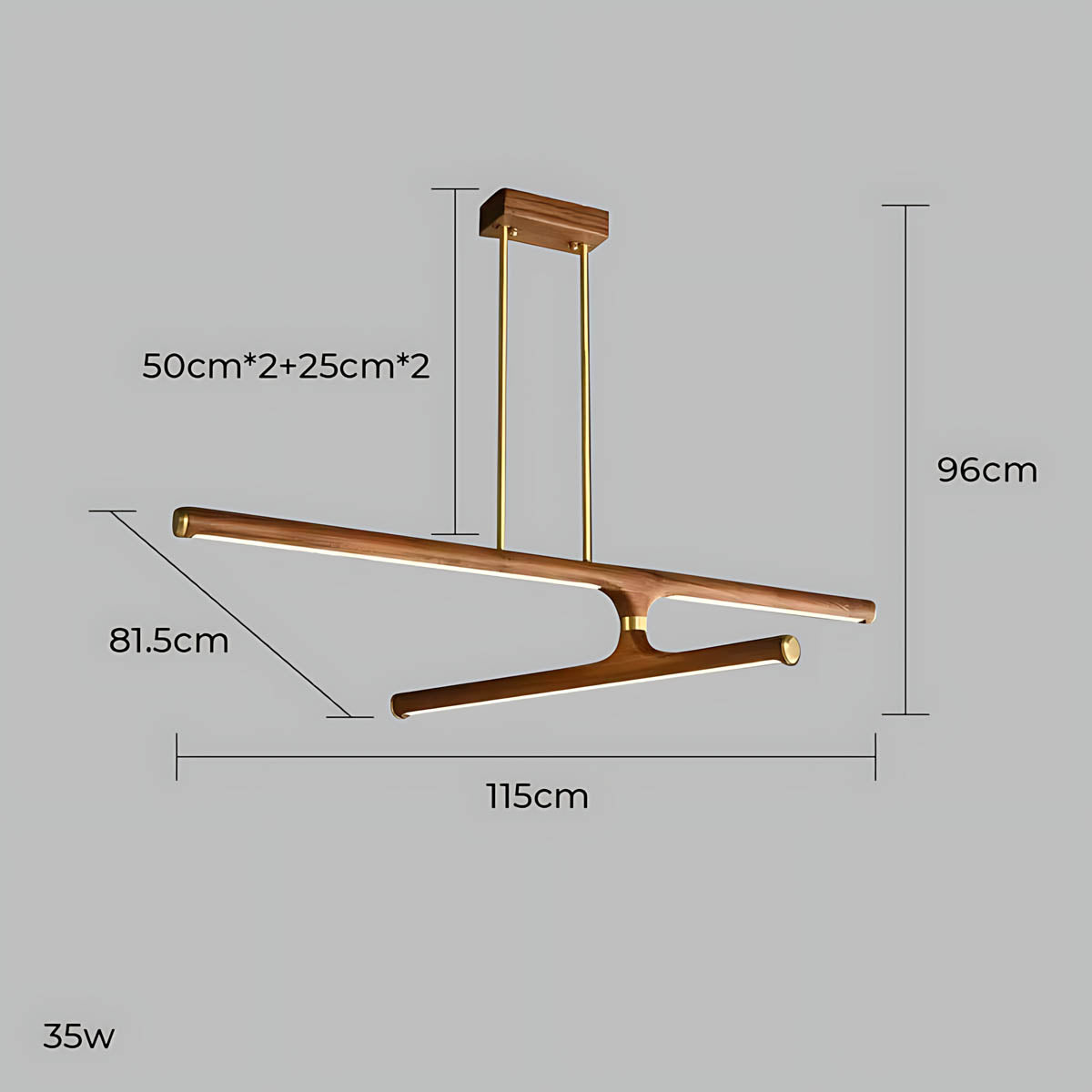Haddon Frame Wood Linear Pendant Light — gallery image 19
