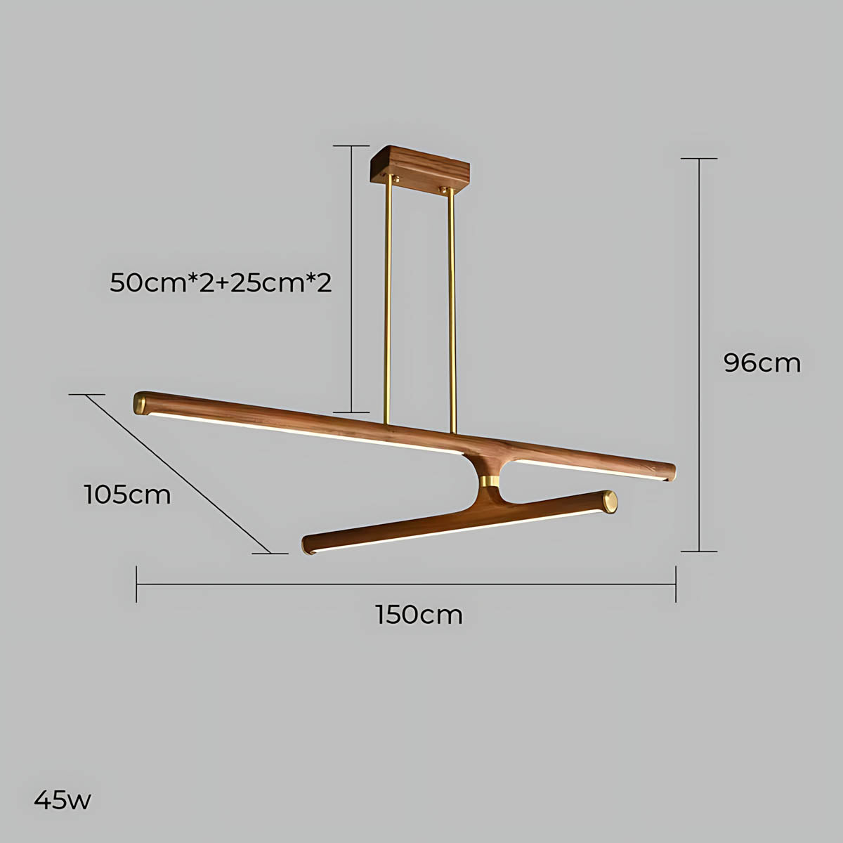 Haddon Frame Wood Linear Pendant Light — gallery image 20