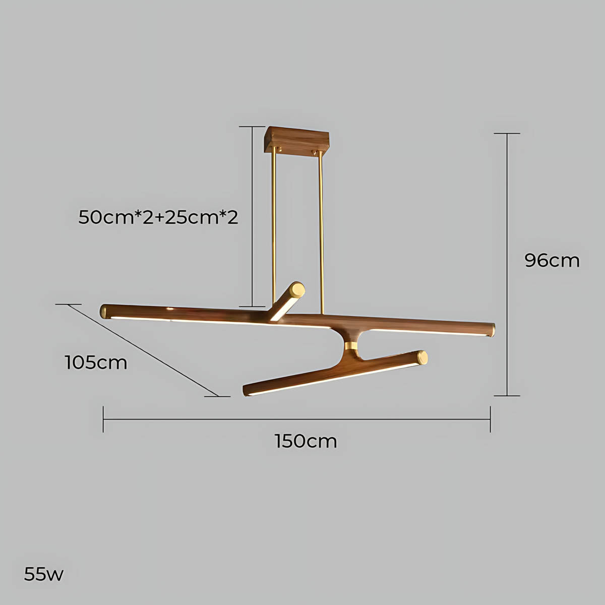 Haddon Frame Wood Linear Pendant Light — gallery image 22