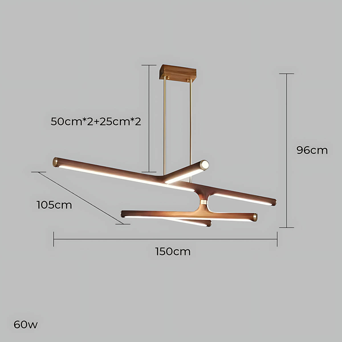 Haddon Frame Wood Linear Pendant Light — gallery image 23