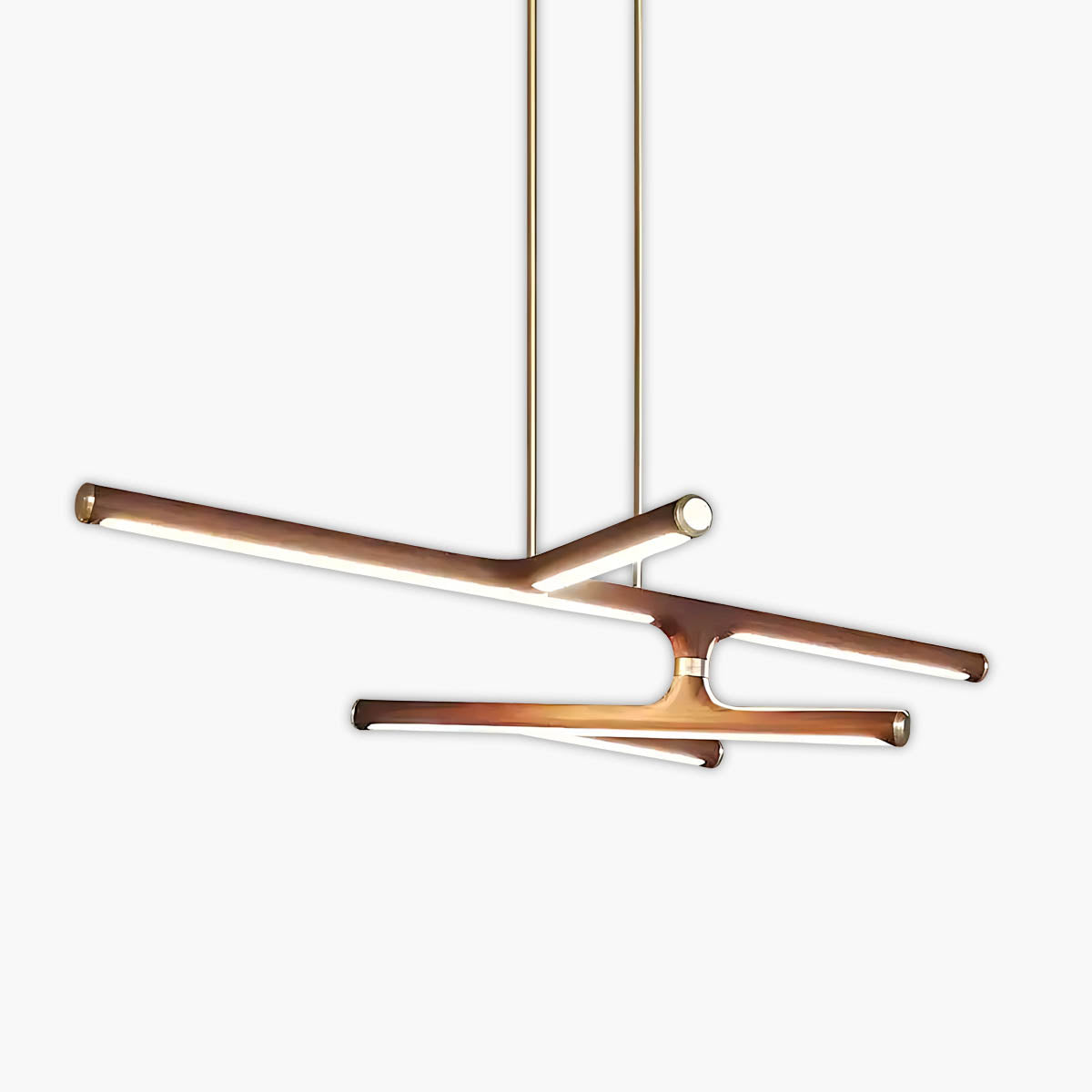 Haddon Frame Wood Linear Pendant Light — gallery image 1