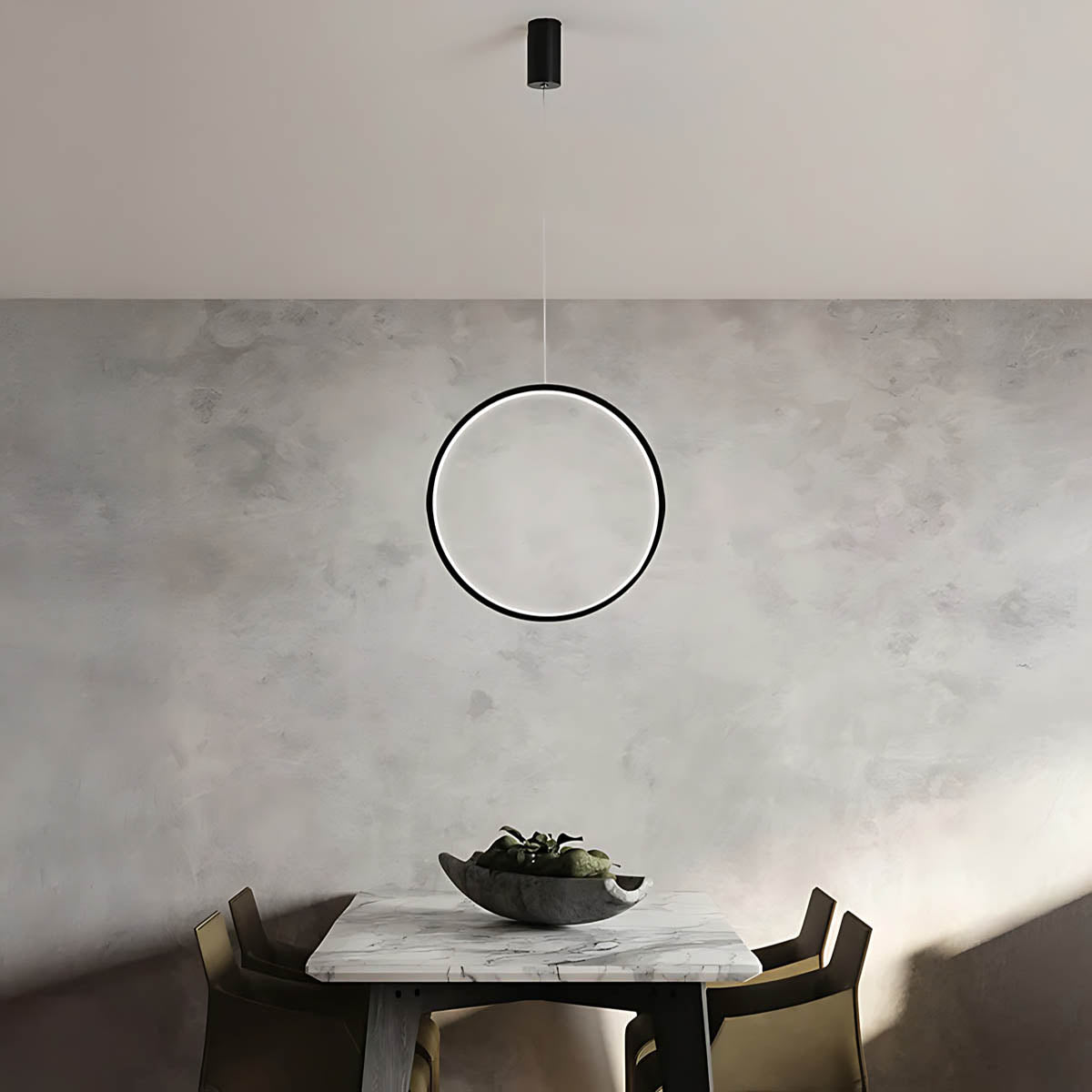 Chestnut Frame Aluminum Ring Pendant Light — gallery image 2