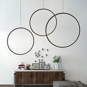 Chestnut Frame Aluminum Ring Pendant Light — gallery image 5