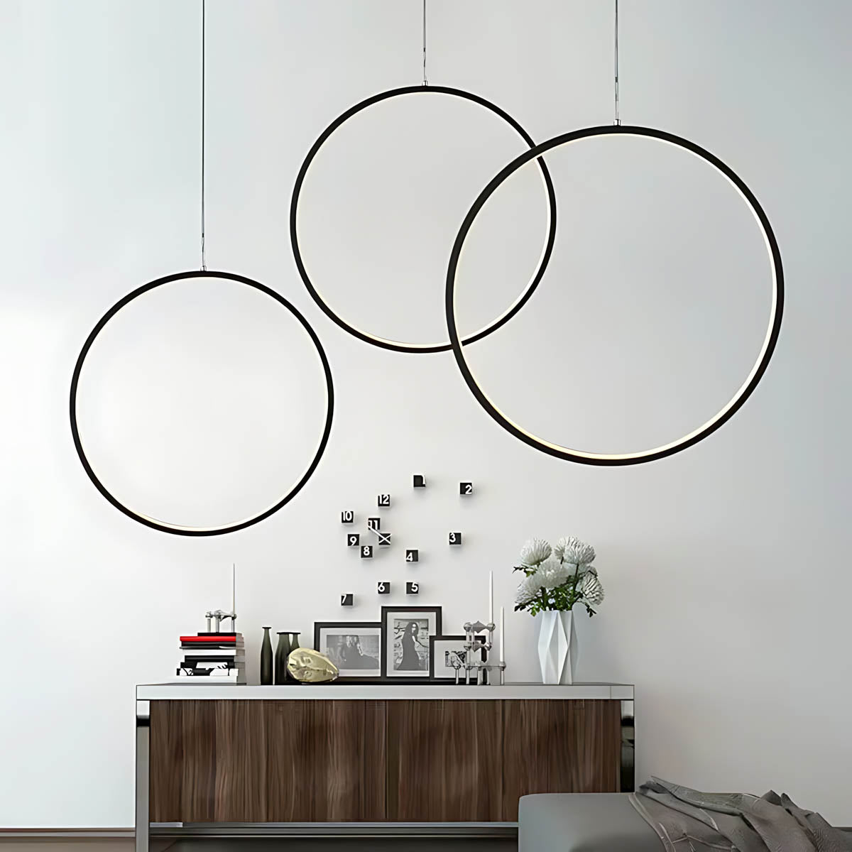 Chestnut Frame Aluminum Ring Pendant Light — gallery image 5