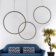 Chestnut Frame Aluminum Ring Pendant Light — gallery image 6
