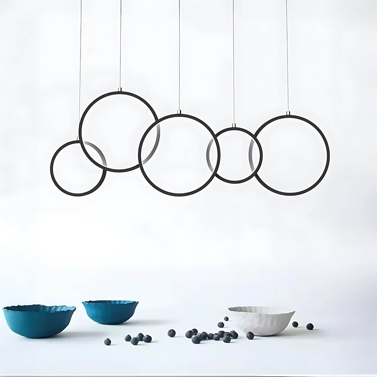 Chestnut Frame Aluminum Ring Pendant Light — gallery image 9