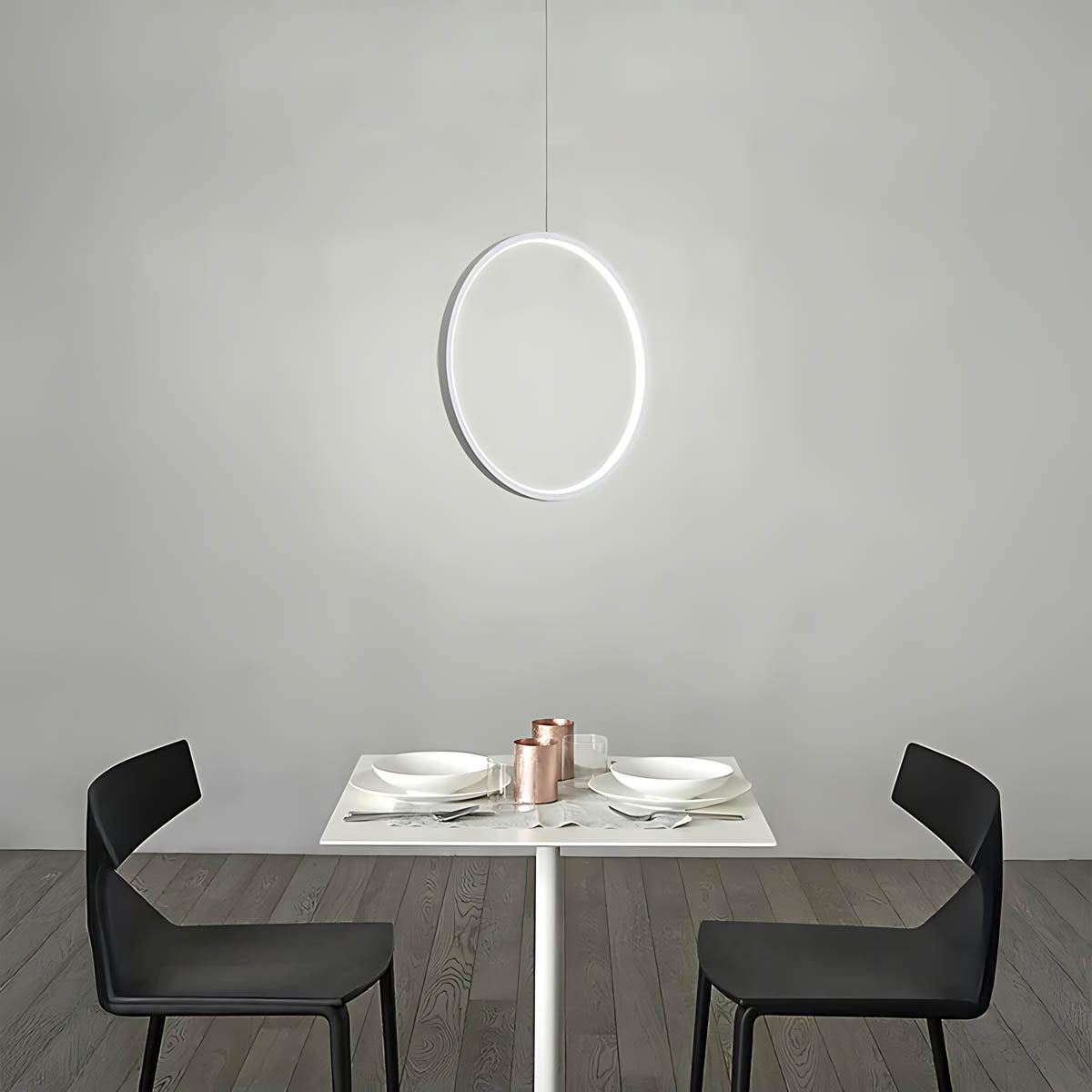 Chestnut Frame Aluminum Ring Pendant Light — gallery image 10