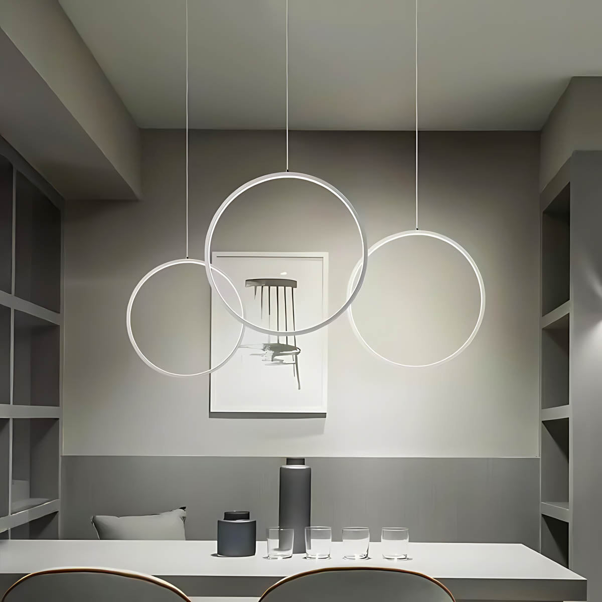 Chestnut Frame Aluminum Ring Pendant Light — gallery image 12