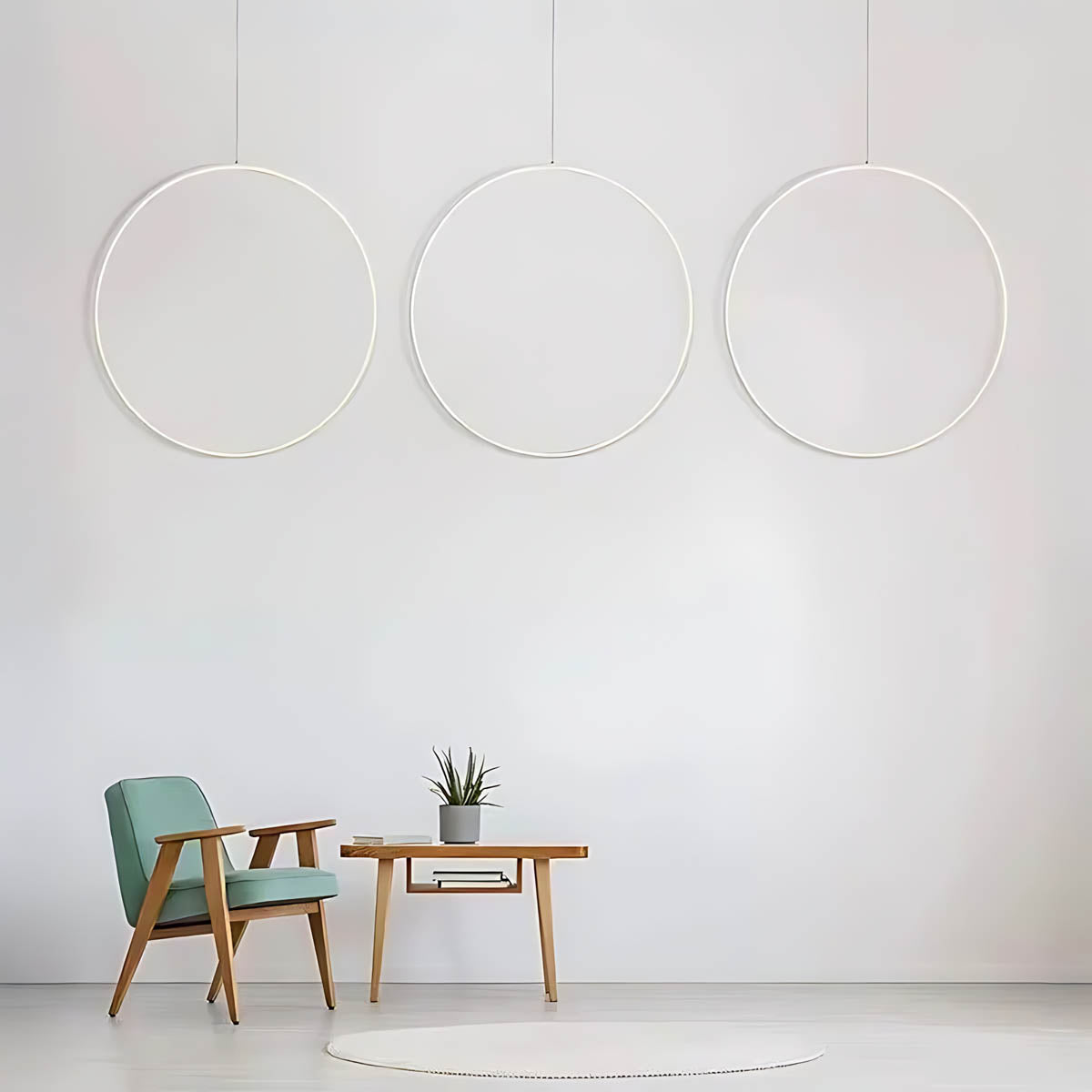 Chestnut Frame Aluminum Ring Pendant Light — gallery image 14