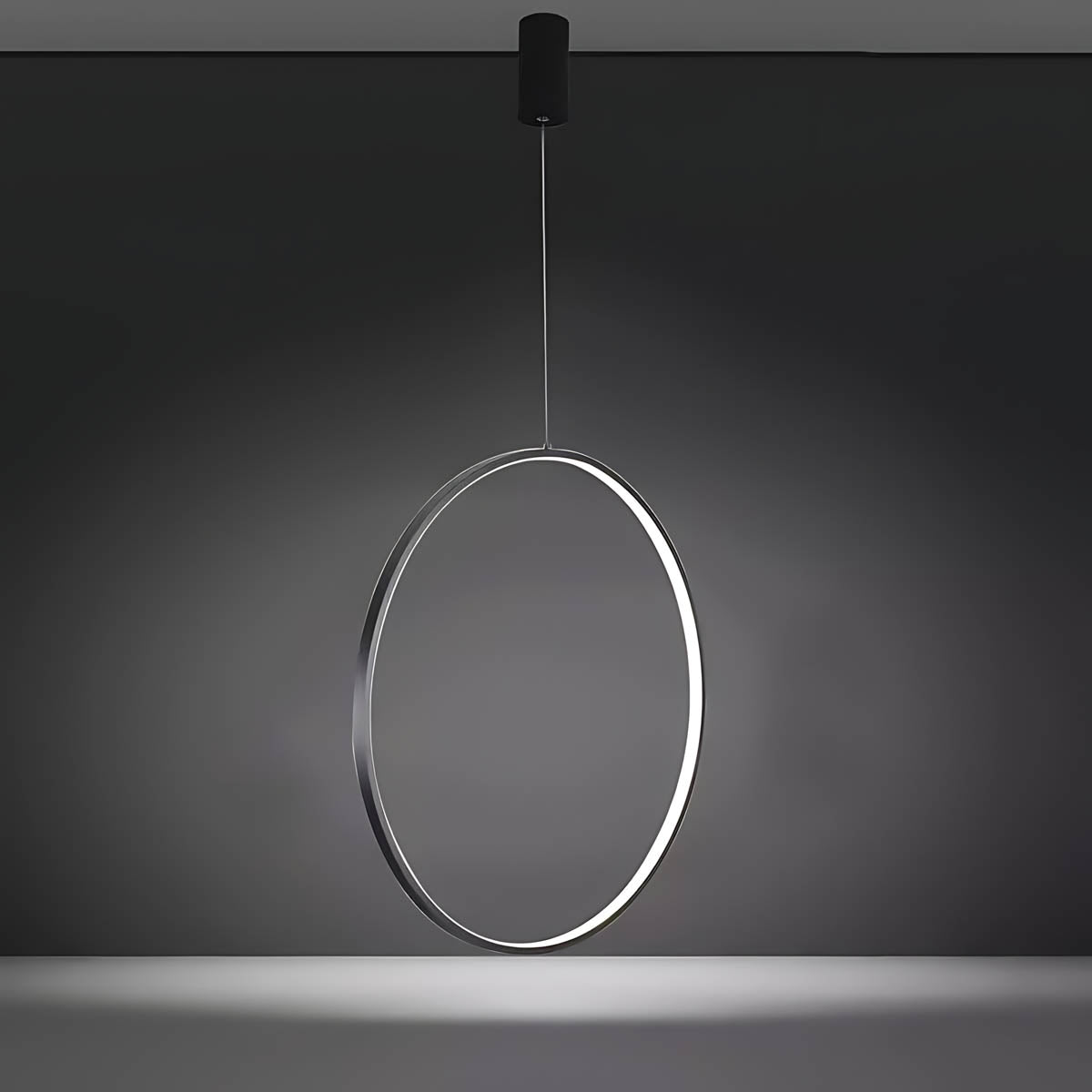 Chestnut Frame Aluminum Ring Pendant Light — gallery image 19