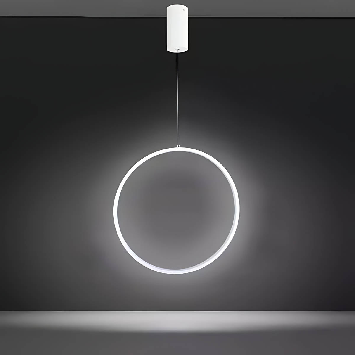 Chestnut Frame Aluminum Ring Pendant Light — gallery image 21