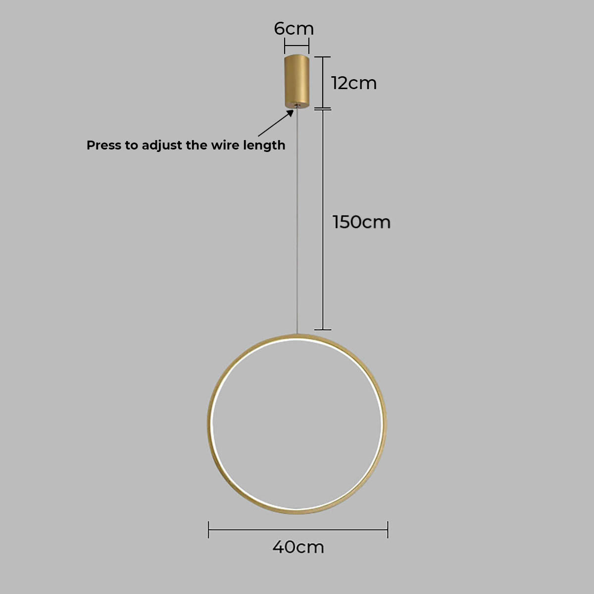 Chestnut Frame Aluminum Ring Pendant Light — gallery image 29
