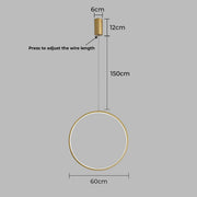 Chestnut Frame Aluminum Ring Pendant Light — gallery image 30