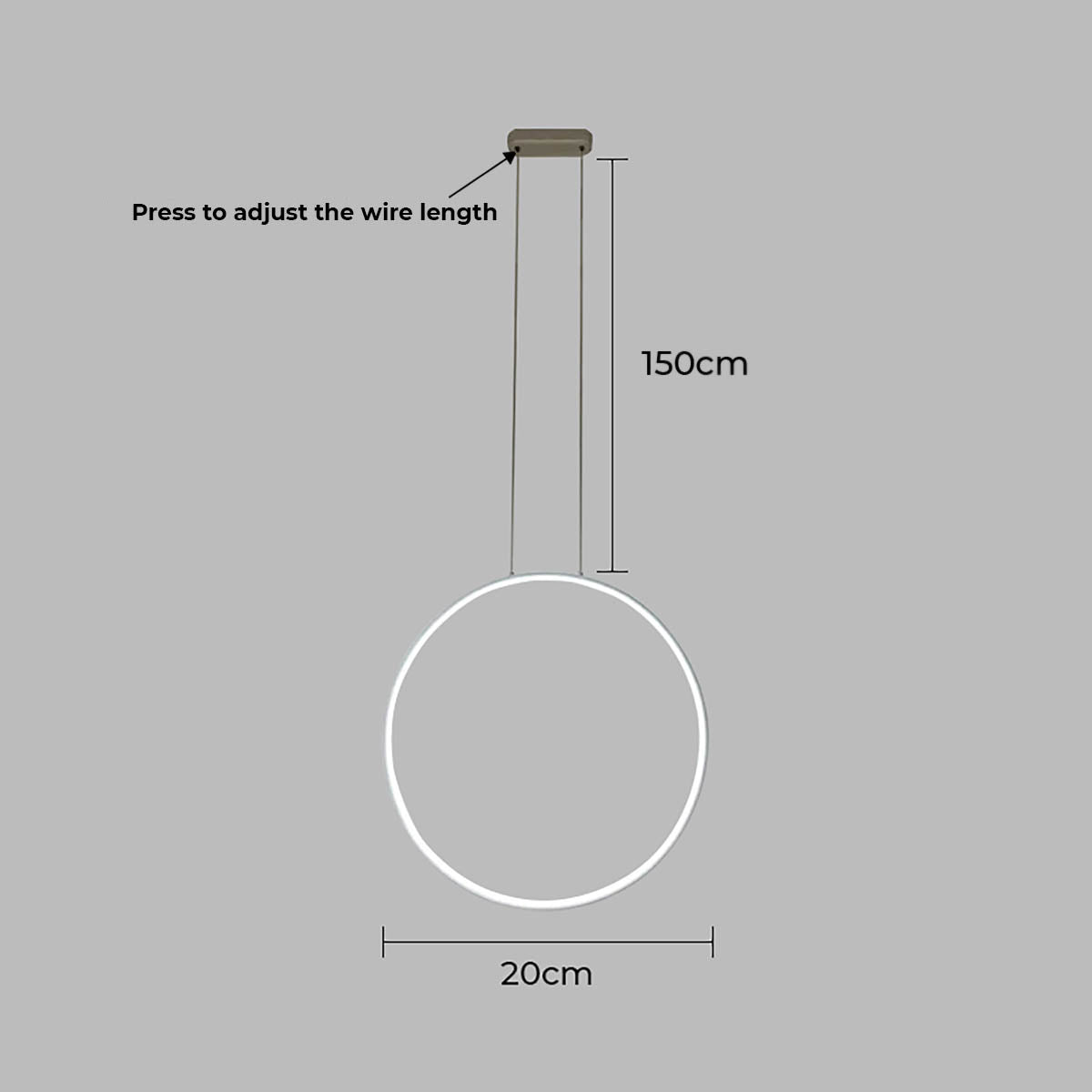 Chestnut Frame Aluminum Ring Pendant Light — gallery image 36